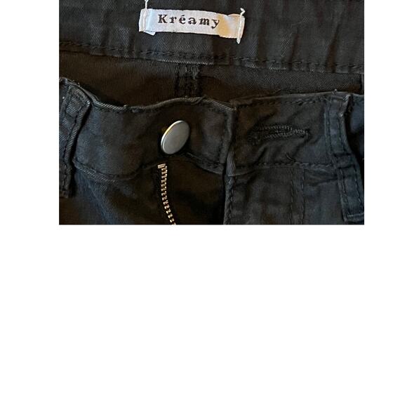 Kreamy Cargo Regular Straight Leg Black Jeans Mens M - Picture 3 of 4